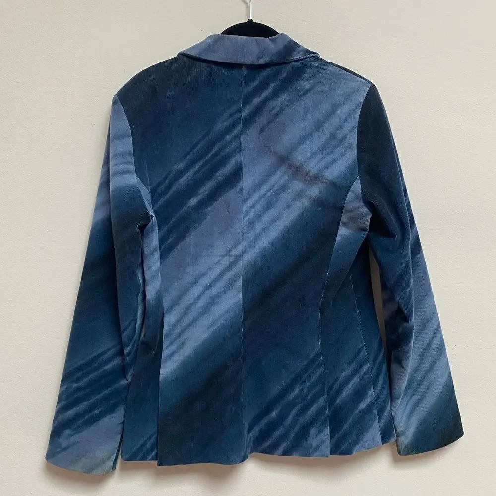 EPIC Unique 1990’s Vintage Tie-Dye Duotone Burnout Corduroy Blazer Jacket